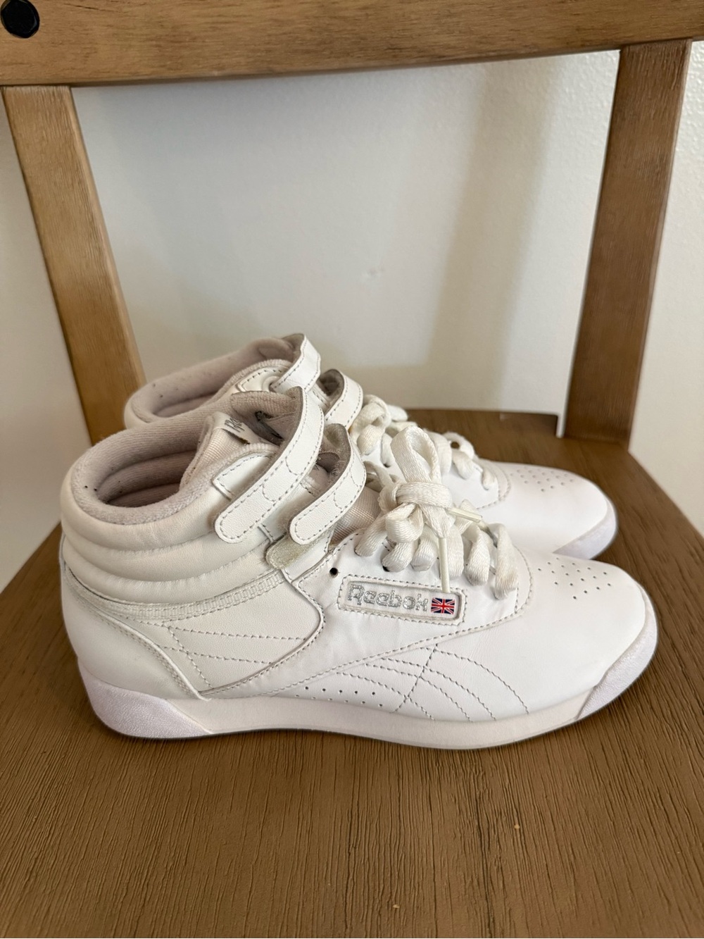 Reebok White High-Top Strap & Lace Sneakers